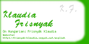 klaudia frisnyak business card