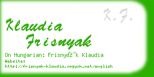 klaudia frisnyak business card